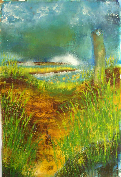DUNE STUDY 1 OIL ON PAPER